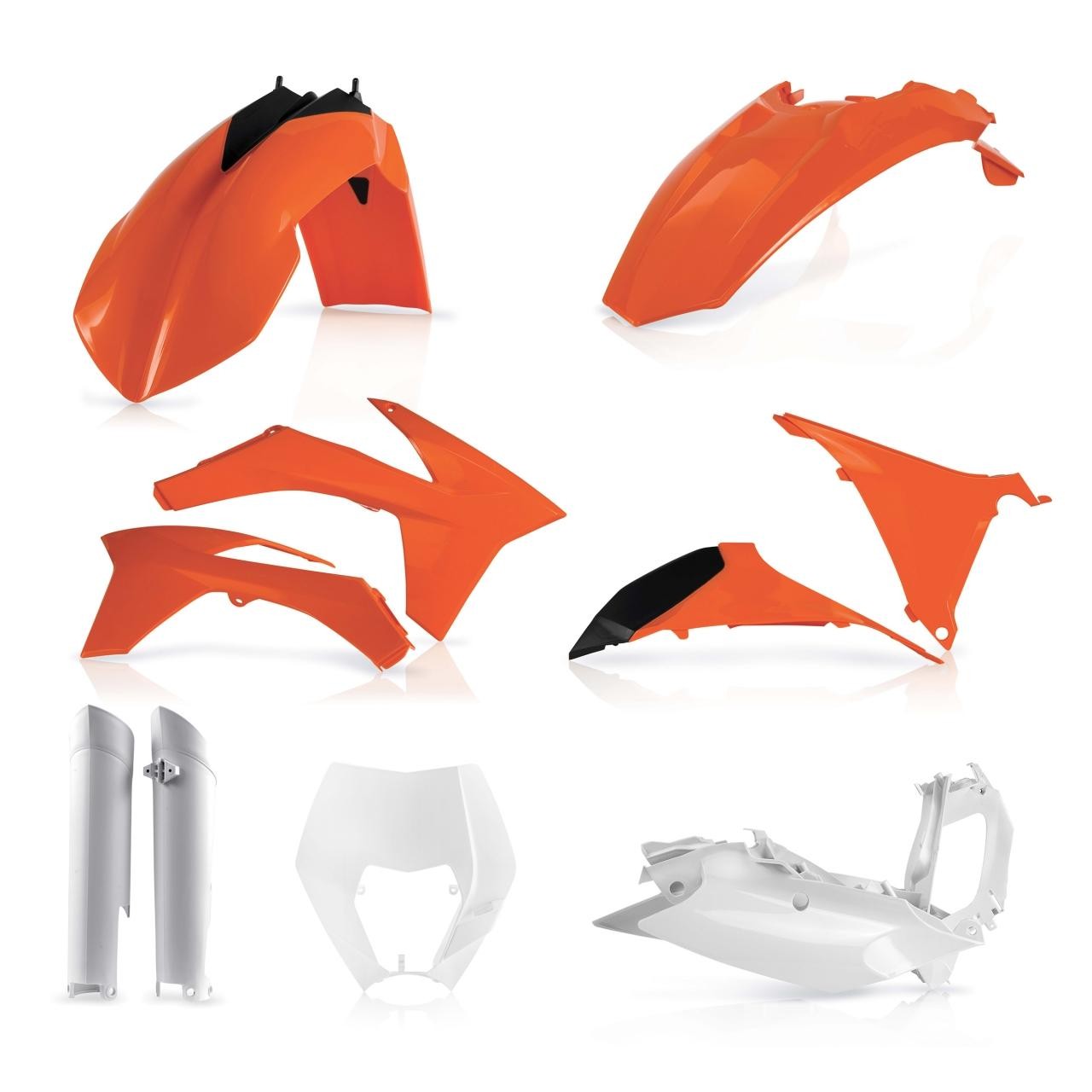 Acerbis 0016234.553.012 - Acerbis Full Plastics Kit - KTM EXC/ EXC-F 125-540 2012-13 - OEM (Orange/White/Black)