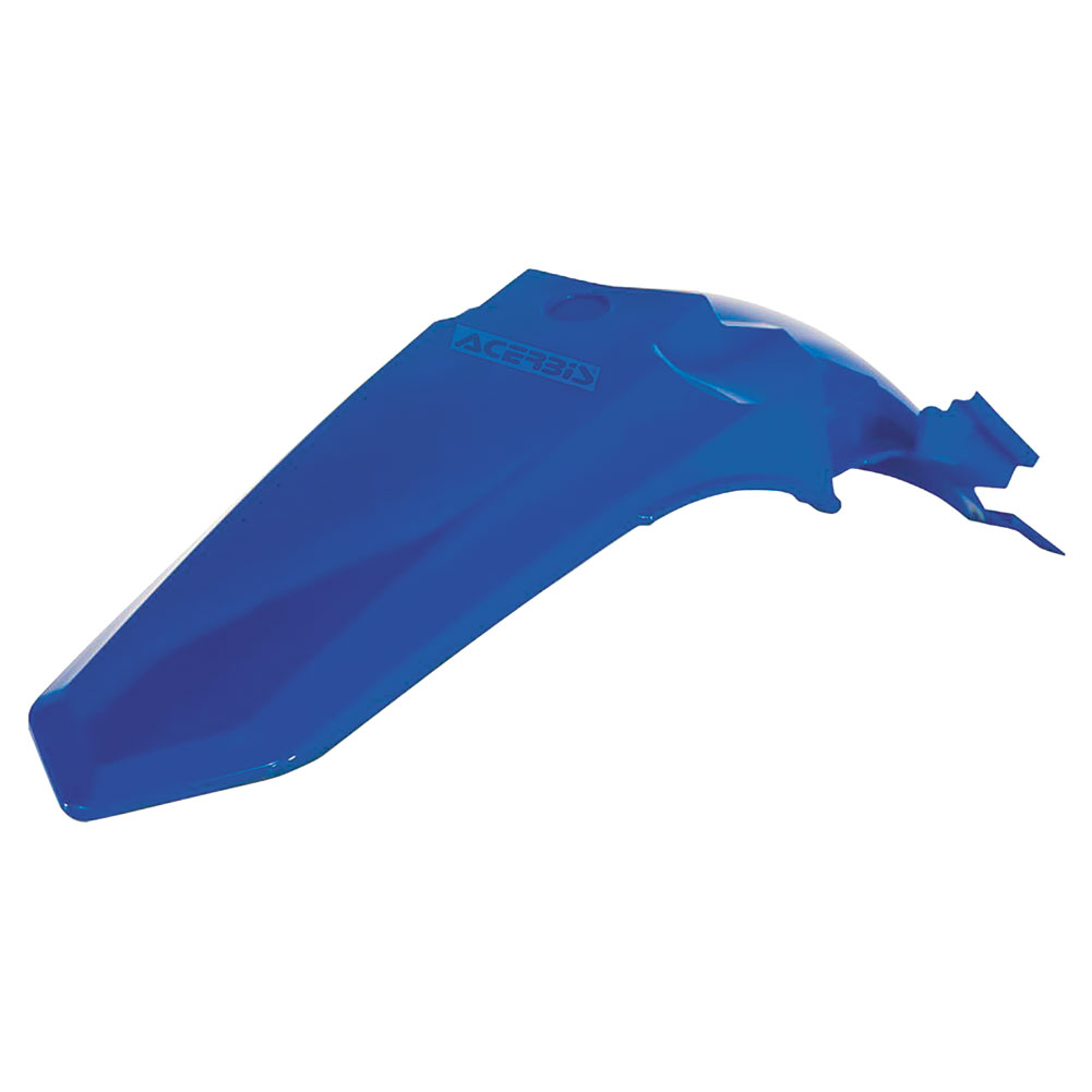 Blue plastic rear fender designed for Yamaha YZ 125/250 and WR 125/250 models from 2015 to 2021, featuring a sleek, aerodynamic shape with Acerbis branding.