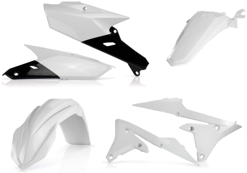 Acerbis Standard Plastics Kit in white for Yamaha WRF250 (2015-19) and WRF450 (2016-18), featuring sleek, durable plastic body panels and a black accent piece.