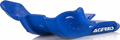 Blue plastic skid plate designed for Yamaha motorcycles, featuring a textured surface and the "Acerbis" logo prominently displayed in white.