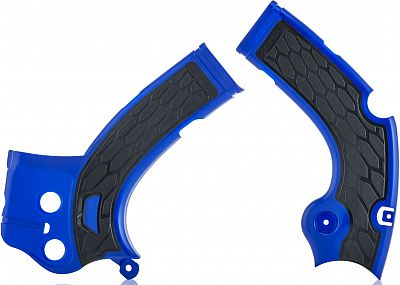 Blue Acerbis X-Grip frame protector for Yamaha, featuring a textured black rubber grip surface and molded plastic design for enhanced durability and protection.