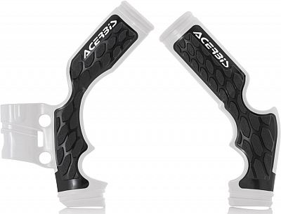 Black and white Acerbis guard frame with a textured grip design, featuring a sturdy plastic construction and the Acerbis logo prominently displayed.