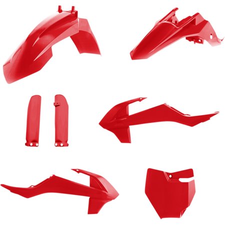 Acerbis Full Plastics Kit for Gas Gas MC85 (2021-2024) in vibrant red, featuring multiple plastic components including fenders, side panels, and a front number plate.