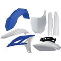 Acerbis Full Plastics Kit for Yamaha YZ65 (2018-2025) featuring a mix of black and white plastic body panels, including fenders, side panels, and a front number plate.