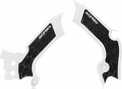 Acerbis X-Grip frame protector in black and white, featuring a textured grip surface and a sleek design, specifically designed for Kawasaki motorcycles.