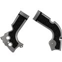 Black and silver Acerbis X-Grip frame protector set designed for Kawasaki, featuring a textured grip surface and cutouts for easy installation.