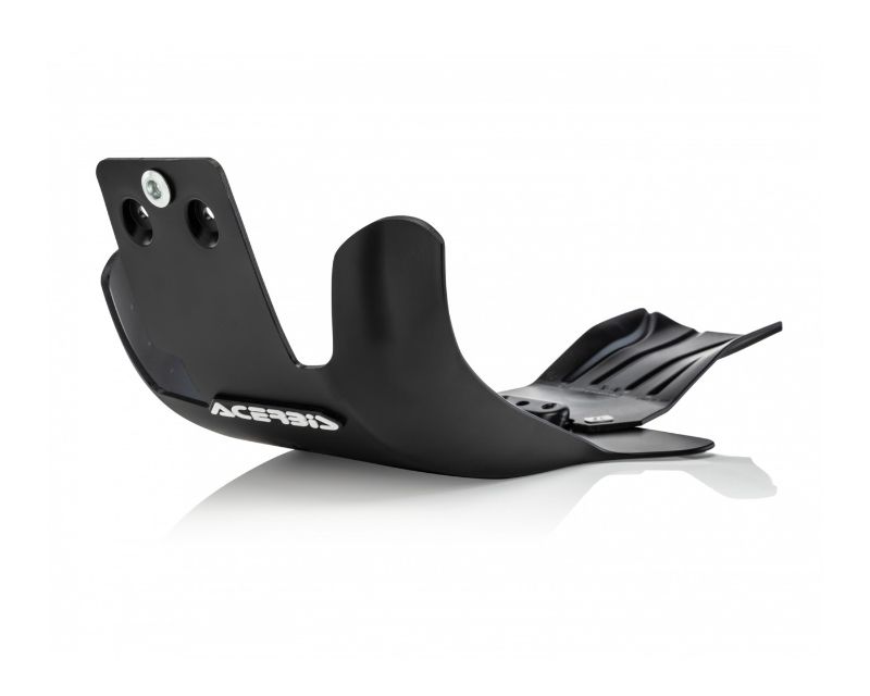 Black Acerbis skid plate designed for Beta RR 250/350 models from 2018-2019, featuring a durable plastic construction and a sleek, contoured design for optimal protection.