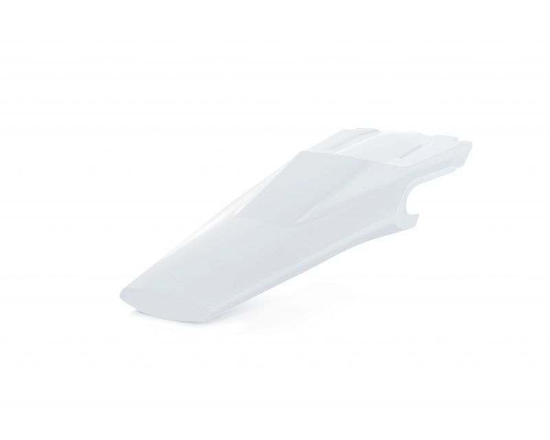 White plastic rear fender designed for Husqvarna FE 250/350/450/501 and TE 150/250/350I models from 2020 to 2023, featuring a sleek, aerodynamic shape.