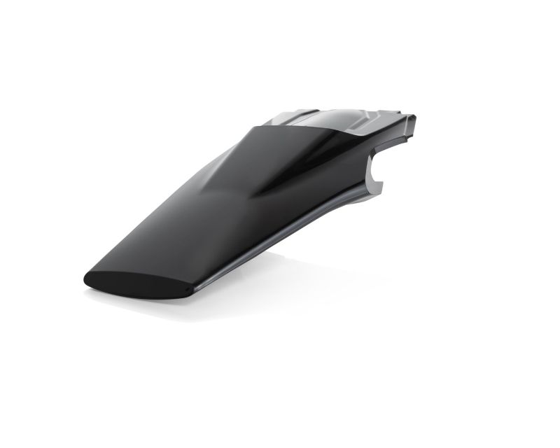 Black plastic rear fender designed for Husqvarna FE 250/350/450/501 and TE 150/250/350I models from 2020 to 2022, featuring a sleek, aerodynamic shape.