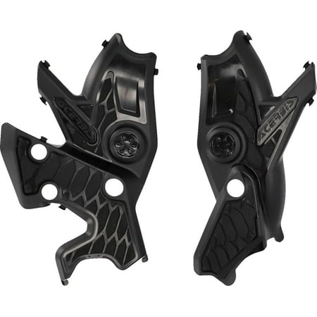 Black Acerbis X-Grip Frame Protectors designed for Yamaha XT 700 Z Ténéré, featuring a textured surface and molded design for enhanced grip and protection.