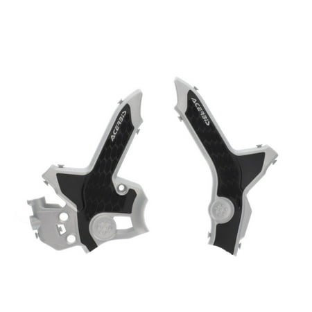 Black and gray Acerbis X-Grip frame protectors for Honda CRF 250/300 L, featuring a textured surface and a sleek design for enhanced durability and style.