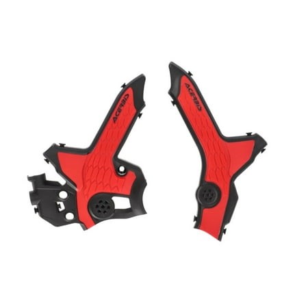 Red and black Acerbis X-Grip frame protectors designed for Honda CRF 250/300 L, featuring a textured surface and molded design for enhanced grip and protection.