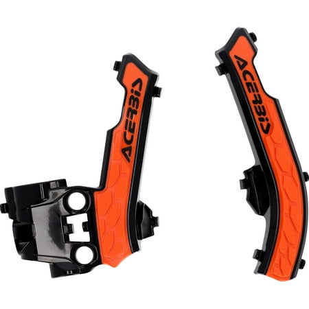 Black and orange Acerbis X-Grip Frame Guard featuring a textured grip surface and the Acerbis logo, designed for enhanced protection and durability.