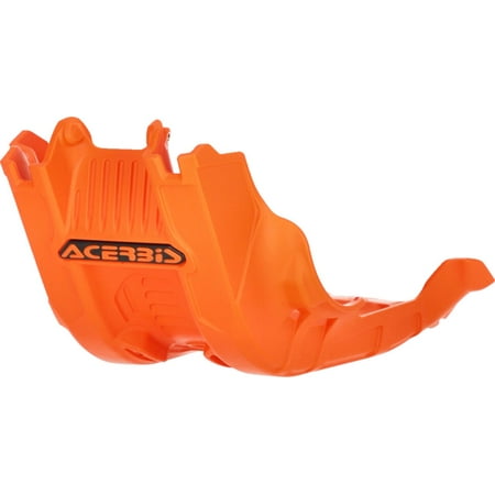 Bright orange plastic skid plate designed for Gas Gas, KTM, and Husqvarna motorcycles, featuring the Acerbis logo and a rugged, contoured shape for enhanced protection.