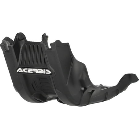 Black plastic skid plate designed for Gas Gas, KTM, and Husqvarna motorcycles, featuring a textured surface and the "Acerbis" logo prominently displayed.