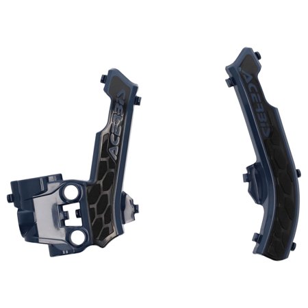 Acerbis Husqvarna TC/FC X-Grip Frame Protector in dark blue plastic with a textured black grip area, featuring the Acerbis logo and designed for enhanced bike protection.