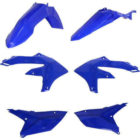 Acerbis Standard Plastics Kit in blue for Yamaha YZF450 & YZF450X (2023-2025) featuring six durable plastic pieces, including front fender, side panels, and rear fender.