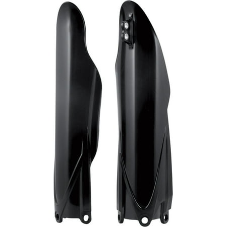 Black Acerbis fork guards designed for Yamaha YZF450 and YZF450X models (2023-2025), featuring a sleek, durable plastic construction with a streamlined design.