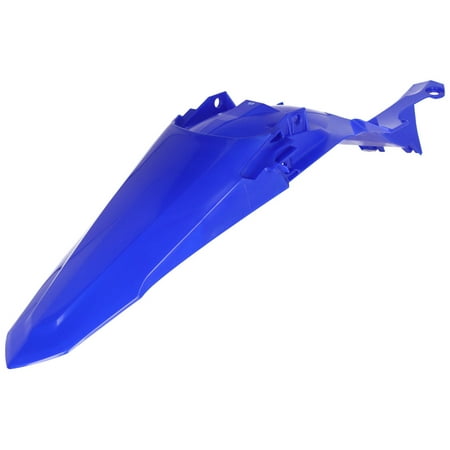 Blue plastic rear fender designed for 2023-2025 Yamaha YZF450 and YZF450X, featuring a sleek aerodynamic shape and sturdy construction.