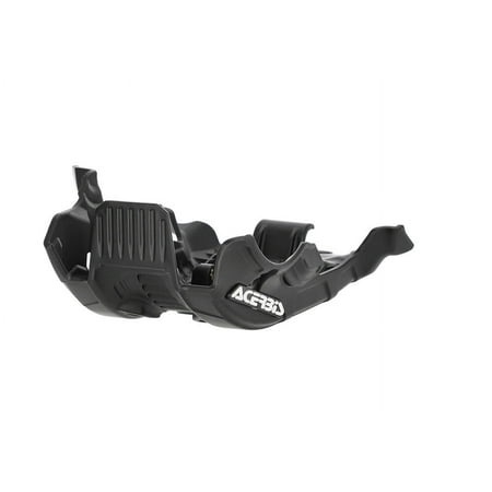 Black plastic skid plate designed for KTM, Gas Gas, and Husqvarna motorcycles, featuring a sturdy build and protective contours for enhanced durability.