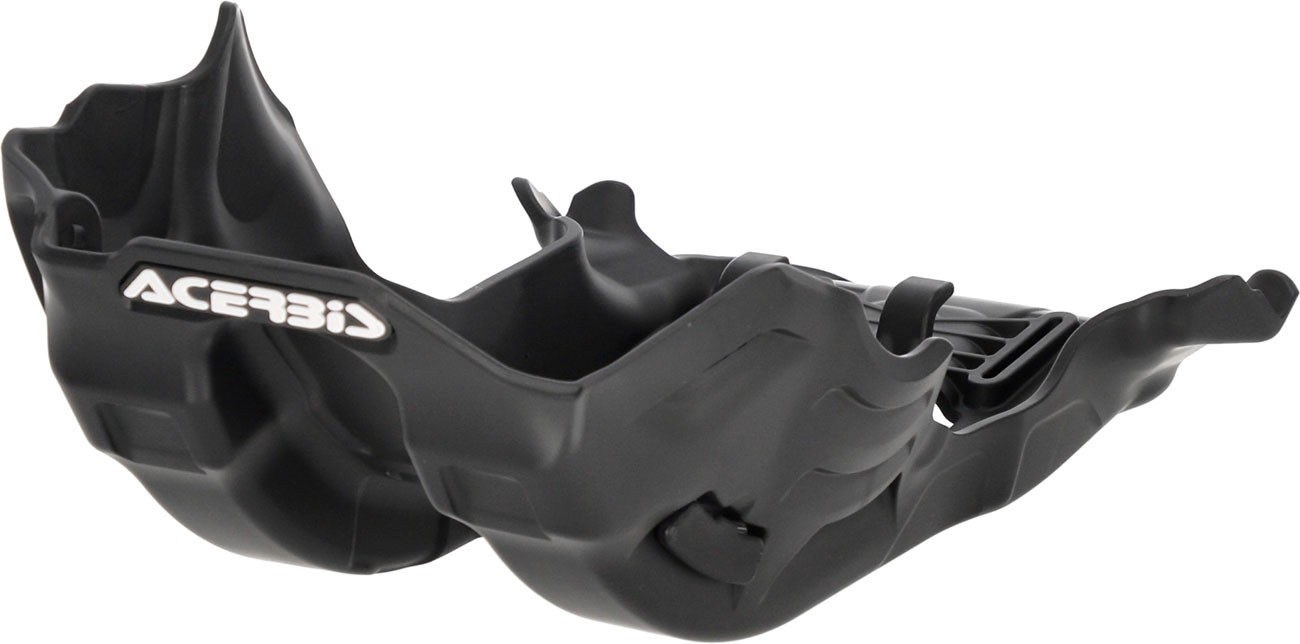 Black plastic skid plate designed for Acerbis Yamaha WR/YZ 450 and Fantic XXF 450, featuring a robust design with a textured surface and an Acerbis logo.