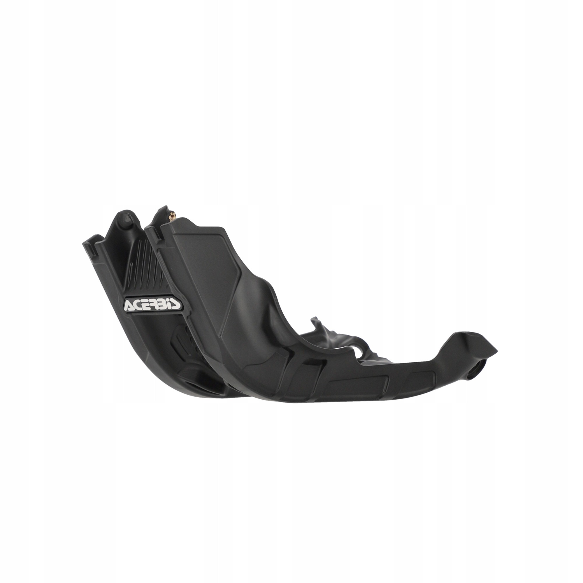 Black plastic skid plate for KTM EXC-F/XW-F, featuring a sleek design, reinforced edges, and the Acerbis logo prominently displayed.