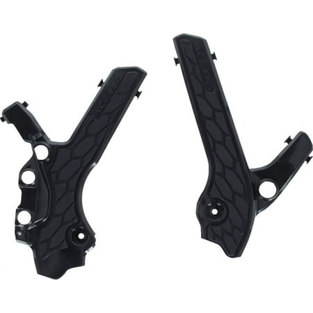 Black Acerbis X-Grip frame guards designed for Suzuki DRZ400 & DRZ400SM models from 2000-2023, featuring a textured grip surface and multiple mounting points.