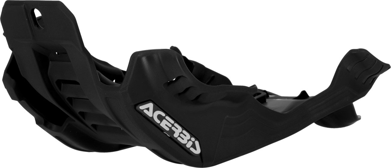 Black Acerbis skid plate for Beta RR/RX 250/300, made of durable plastic with a sleek design, featuring ventilation slots and the Acerbis logo prominently displayed.