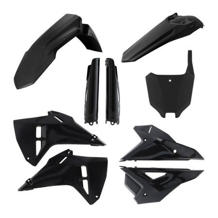 Acerbis Full Plastics Kit for Honda CRF250R & CRF450R 2025 in black, featuring durable plastic fenders, side panels, and a rear number plate, designed for a sleek, modern look.