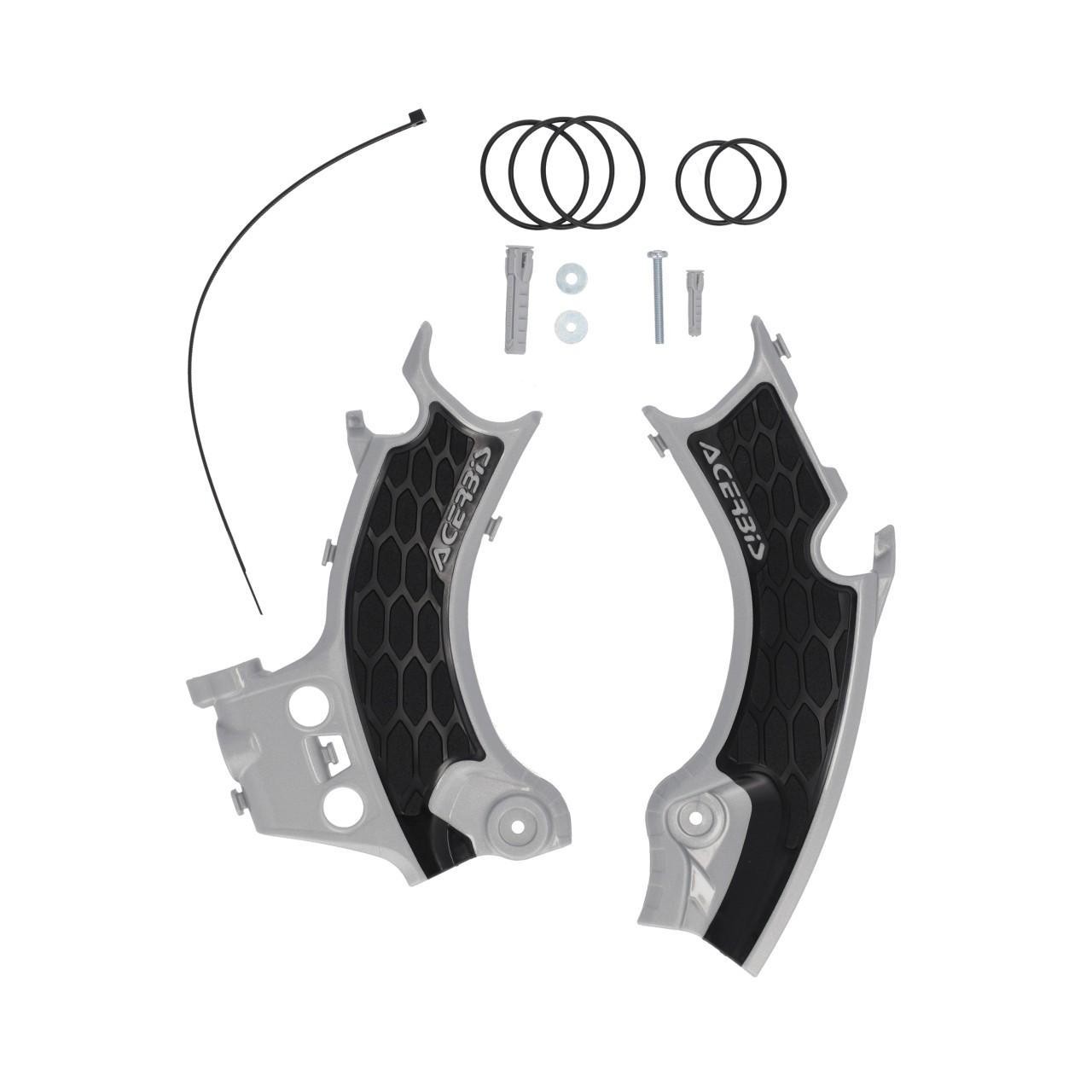 0026618.223 - Acerbis X-Grip Frame Guards For Honda CRF250R & CRF450R 2025 - Silver/Black - image 2
