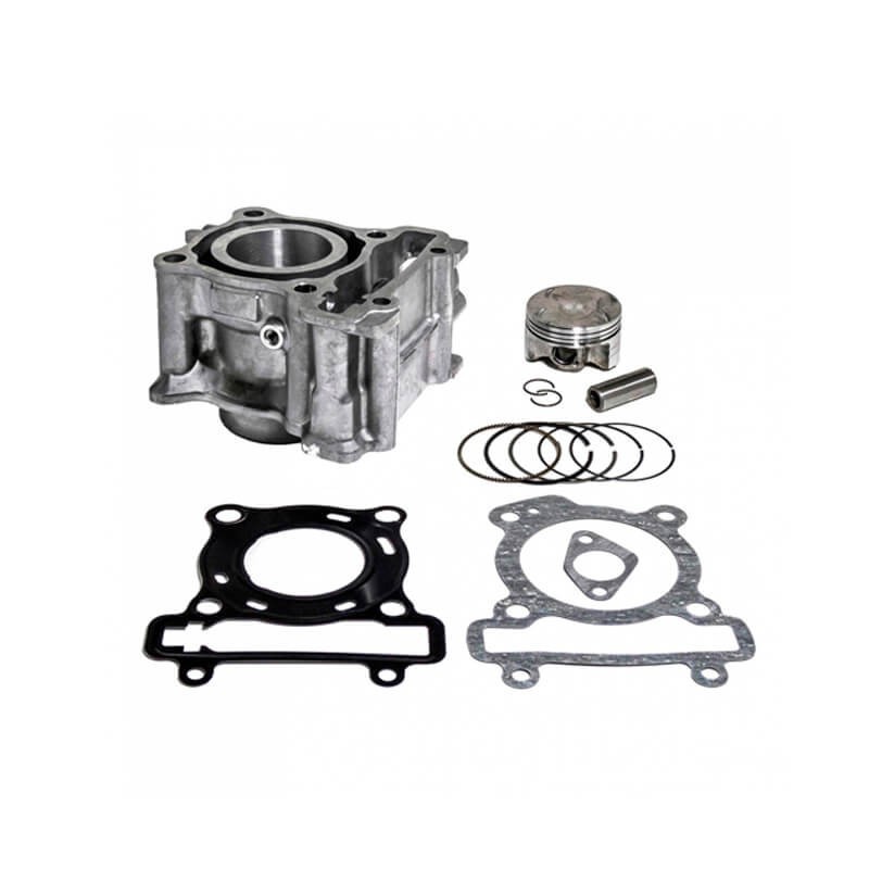 Airsal cylinder kit for Yamaha GPD 125, featuring a silver aluminum cylinder, piston, gaskets, and various metal components, designed for 125cc engines from 2017-2019.
