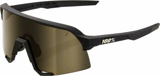 S3 sunglasses in soft tact black with a sleek design, featuring a soft gold mirror lens and a lightweight frame for optimal comfort and performance.
