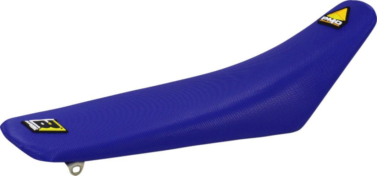 Blue pyramid seat cover for Yamaha YZF 250/450 (2003-05) by Blackbird, featuring a textured surface and a prominent logo on the side.