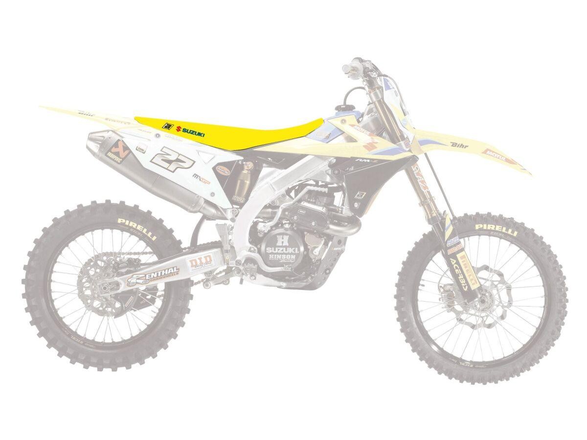 1331H - Blackbird Double Gripper Seat Cover - Suzuki RMZ450 2018-19 - Black/Yellow - image 2