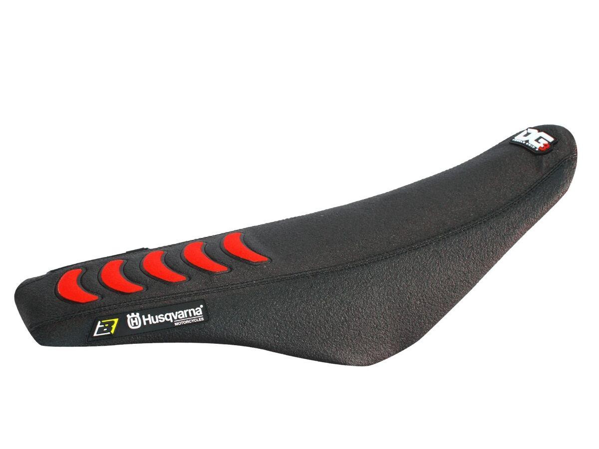 Blackbird 1618H - Blackbird Double Grip 3 Seat Cover - Husqvarna WR300 2009-13, TE250 2008-13 - Black/Red
