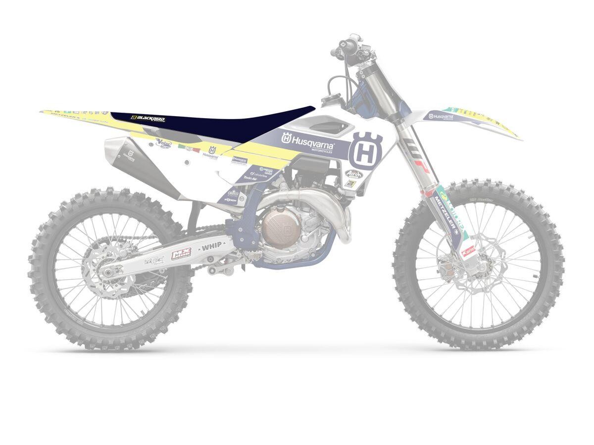 1626H - Blackbird Double Grip 3 Seat Cover For Husqvarna FC250 2023 - Black/Yellow - image 2