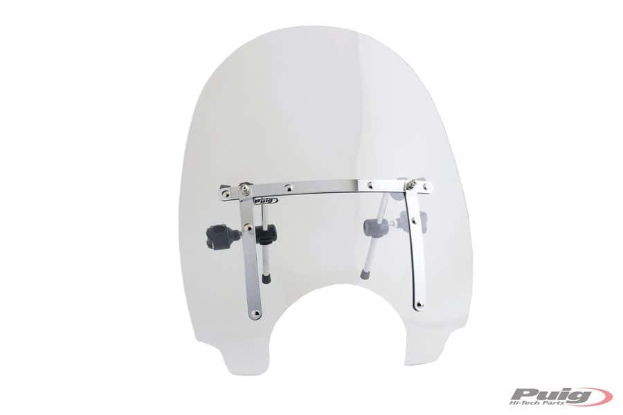 Clear Puig Daytona III screen designed for Triumph America LT (2008-2023), featuring a smooth surface and adjustable mounting brackets for easy installation.