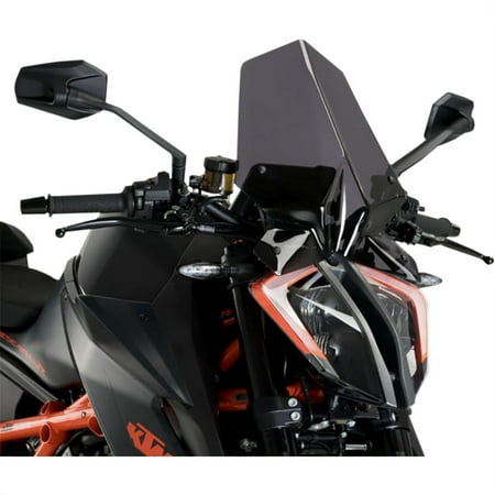 Puig New Generation Touring Screen in dark smoke for KTM 1290 Super Duke R (2020-2024), featuring a sleek design and durable material, enhancing wind protection and aesthetics.