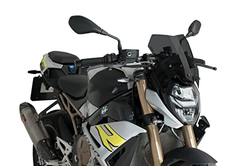 Puig New Generation Sport Screen in dark smoke for BMW M1000 R (2023-2024), featuring a sleek design that enhances aerodynamics and provides a modern look.