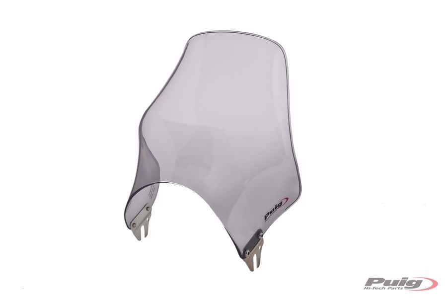 Light smoke Puig Naked Screen for Honda CB600 F Hornet (2003-2004) featuring a sleek, aerodynamic design with a glossy finish and metal mounting brackets.