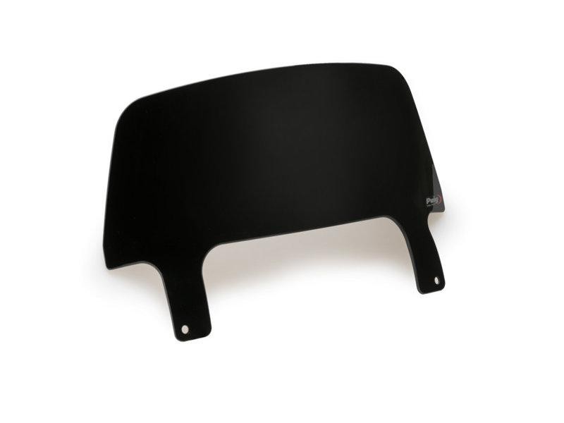 Black Puig Batwing Sports Screen designed for Harley Davidson Softail Sport Glide FLSB 2018-2024, featuring a sleek, aerodynamic shape and durable material with mounting holes.
