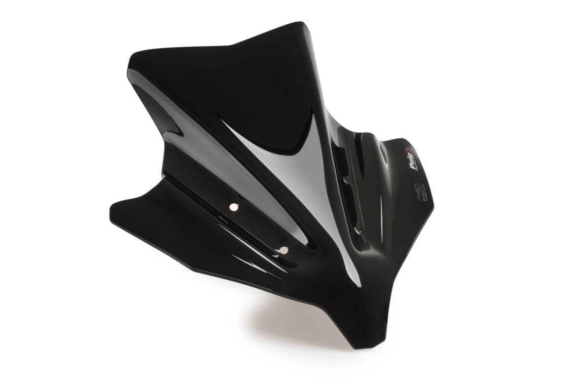Black Puig New Generation Sport Screen designed for Yamaha MT-10 (2022-2025), featuring a sleek aerodynamic shape and glossy finish for enhanced performance.
