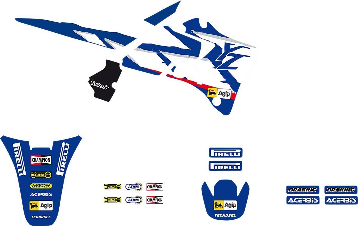 Tecnosel 22V02 - Tecnosel Graphics Kit for Yamaha YZ125 1996-2001 - Blue/Multi/White