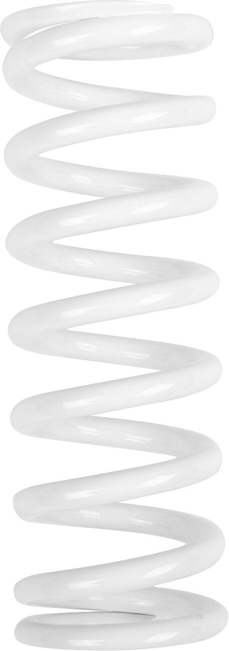 White coil spring designed for shock absorbers, featuring a smooth finish and evenly spaced coils, suitable for Gas Gas MC65 models from 2024 to 2026, with a stiffness rating of 50 N/mm.