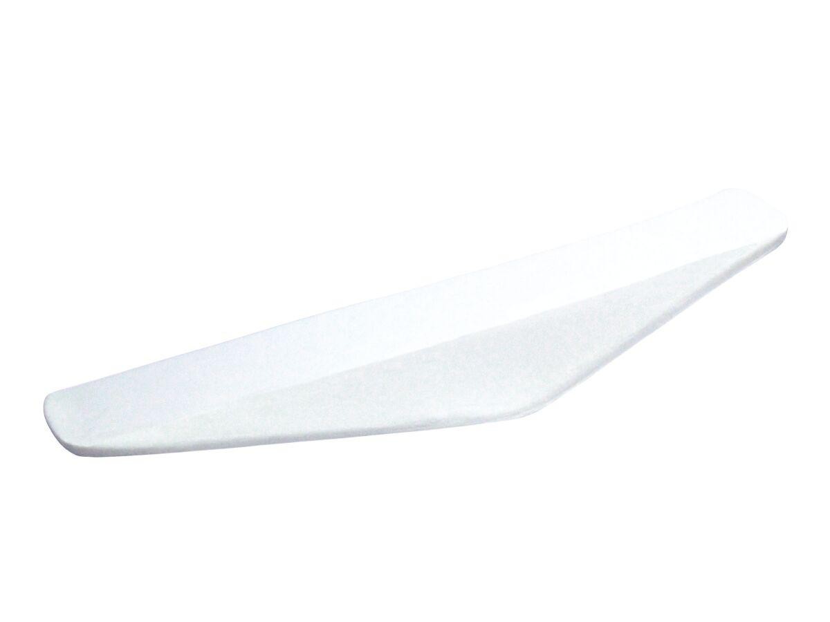 Blackbird's 4B01 tall seat foam in white, designed for Beta RR models 200/300/390/480 (2020-22) and RR 125 (2020-23), features a sleek, contoured shape for comfort.