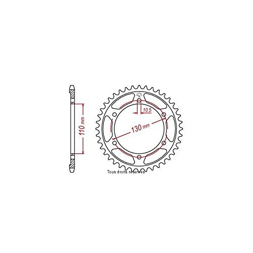 Esjot Kettenrad 29037 in steel, featuring 45 teeth, with dimensions of 110 mm and 130 mm, designed for 525 chain compatibility, showcasing a circular shape and detailed tooth profile.