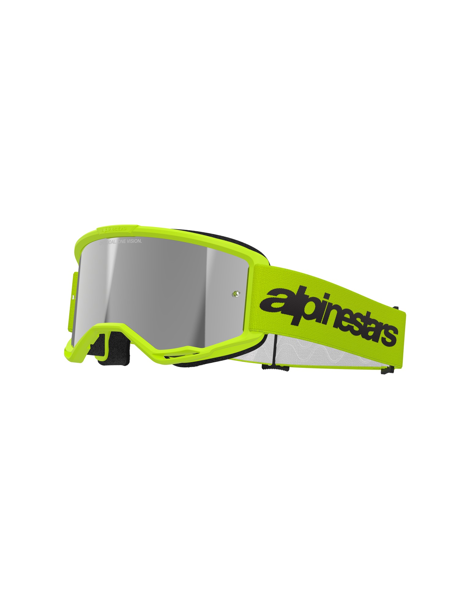 alpinestars ALPINESTARS GOGGLES Vision 3 Goggle - Wordmark - Yellow Fluo - Silver Mirror Lens 5103225-5299