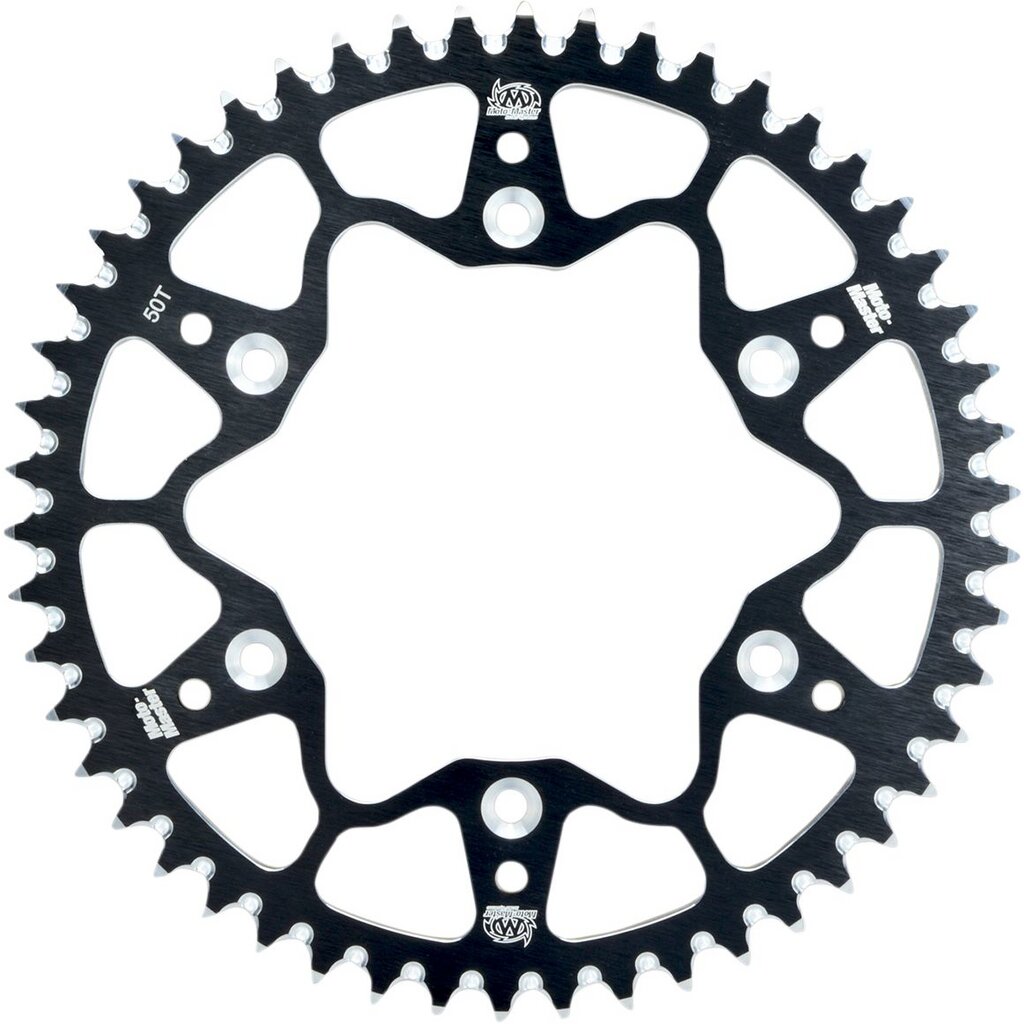 Black 7075 aluminum rear sprocket with 45 teeth, featuring a lightweight design and intricate cutouts, specifically made for Husqvarna 701 Enduro models from 2016 to 2024.