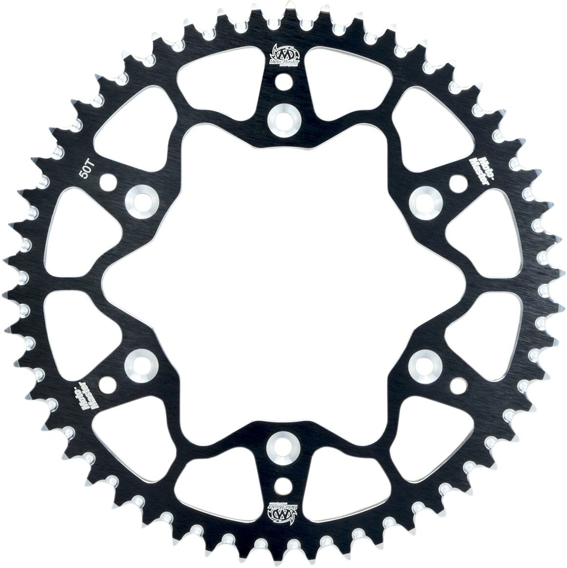 Black 51-tooth racing sprocket made of 7075 aluminum, featuring a lightweight design with cutouts for reduced weight, compatible with Husqvarna 701 Enduro models from 2016 to 2024.