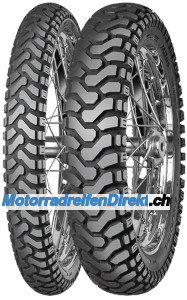 Mitas Enduro Trail rear motorcycle tire, size 140/80B18, featuring a rugged tread pattern for enhanced grip, marked with M+S for mud and snow suitability.